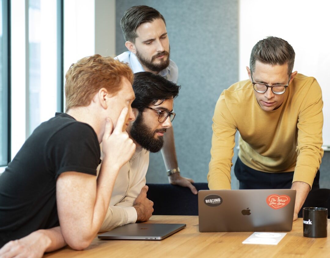team reviewing analytics